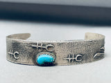 Mario Chavez Vintage Native American Navajo Naja Sterling Silver Turquoise Bracelet-Nativo Arts