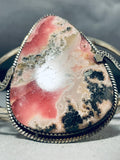 One Of The Best Vintage Native American Navajo Rhodonite Sterling Silver Bracelet-Nativo Arts