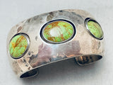 6 Inch Wrist Vintage Native American Navajo Gaspeite Sterling Silver Bracelet Cuff-Nativo Arts