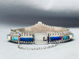 Crown Of Inlay Vintage Native American Navajo Spiderweb Turquoise Sterling Silver Clasp Bracelet-Nativo Arts