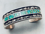Animal Slag Vintage Native American Navajo Turquoise Inlay Sterling Silver Bracelet-Nativo Arts