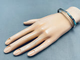 Richy Begay Rare Side Inlay Sterling Silver Vintage Native American Navajo Bracelet Cuff-Nativo Arts