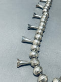 Fab Vintage Native American Navajo Sterling Silver Pearl Squash Blossom Necklace-Nativo Arts