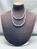 Heavy 175 Grams! Vintage Native American Navajo Sterling Silver Turquoise Disc Necklace Old-Nativo Arts