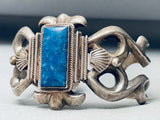 Important Harry Morgan Vintage Native American Navajo Lapis Sterling Silver Bracelet Cuff-Nativo Arts