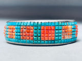 One Of The Most Intricate Ever 7 Inch Wrist Turquoise Inlay Bracelet-Nativo Arts
