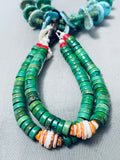 Important Early Vintage Santo Domingo Cerrillos Turquoise Jacla Necklace-Nativo Arts