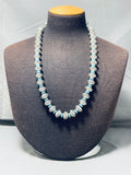 Gasp! 189 Gram Native American Navajo Turquoise Sterling Coin Silver Signed Necklace-Nativo Arts