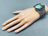 Stunning Vintage Native American Navajo Royston Turquoise Sterling Silver Bracelet-Nativo Arts