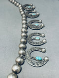 214 Gram Horseshoe Vintage Native American Navajo Sterling Silver Squash Blossom Necklace-Nativo Arts