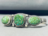Fantastic Vintage Native American Navajo Carico Lake Turquoise Sterling Silver Bracelet Signed-Nativo Arts