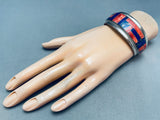 6.5 Inch Wrist Vintage Navajo Spiny Oyster Lapis Sterling Silver Bracelet-Nativo Arts