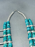 Stunning Navajo/ Sioux Turquoise Sterling Silver Squash Blossom Necklace-Nativo Arts