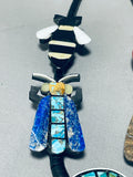 Native American Fab Important Santo Domingo Bug Inlay Sterling Silver Necklace-Nativo Arts