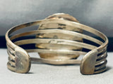Kay Johnston Vintage Native American Navajo Natural Fissure Turquoise Sterling Silver Bracelet-Nativo Arts