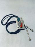 Outstanding Vintage Native American Navajo Bisbee Turquoise Sterling Silver Bolo-Nativo Arts