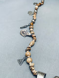 Bear And Feather Vintage Native American Navajo Pietersite Sterling Silver Necklace-Nativo Arts