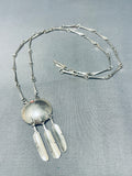 Cowskull Vintage Navajo Sterling Silver Feather Necklace-Nativo Arts