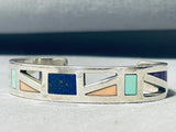 5.5 Inch Wrist Vintage Native American Navajo Turquoise Sterling Silver Bracelet-Nativo Arts