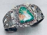 Early 1900's Vintage Native American Navajo Cerrillos Turquoise Sterling Silver Bracelet-Nativo Arts