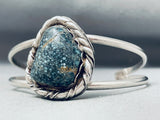 Important Vintage Native American Navajo Lander Blue Turquoise Sterling Silver Bracelet-Nativo Arts