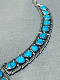 Native American Dynamic Vintage Santo Domingo Kingman Turquoise Sterling Silver Necklace-Nativo Arts