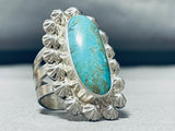 Shells Around Royston Turquoise Vintage Native American Navajo Sterling Silver Ring-Nativo Arts
