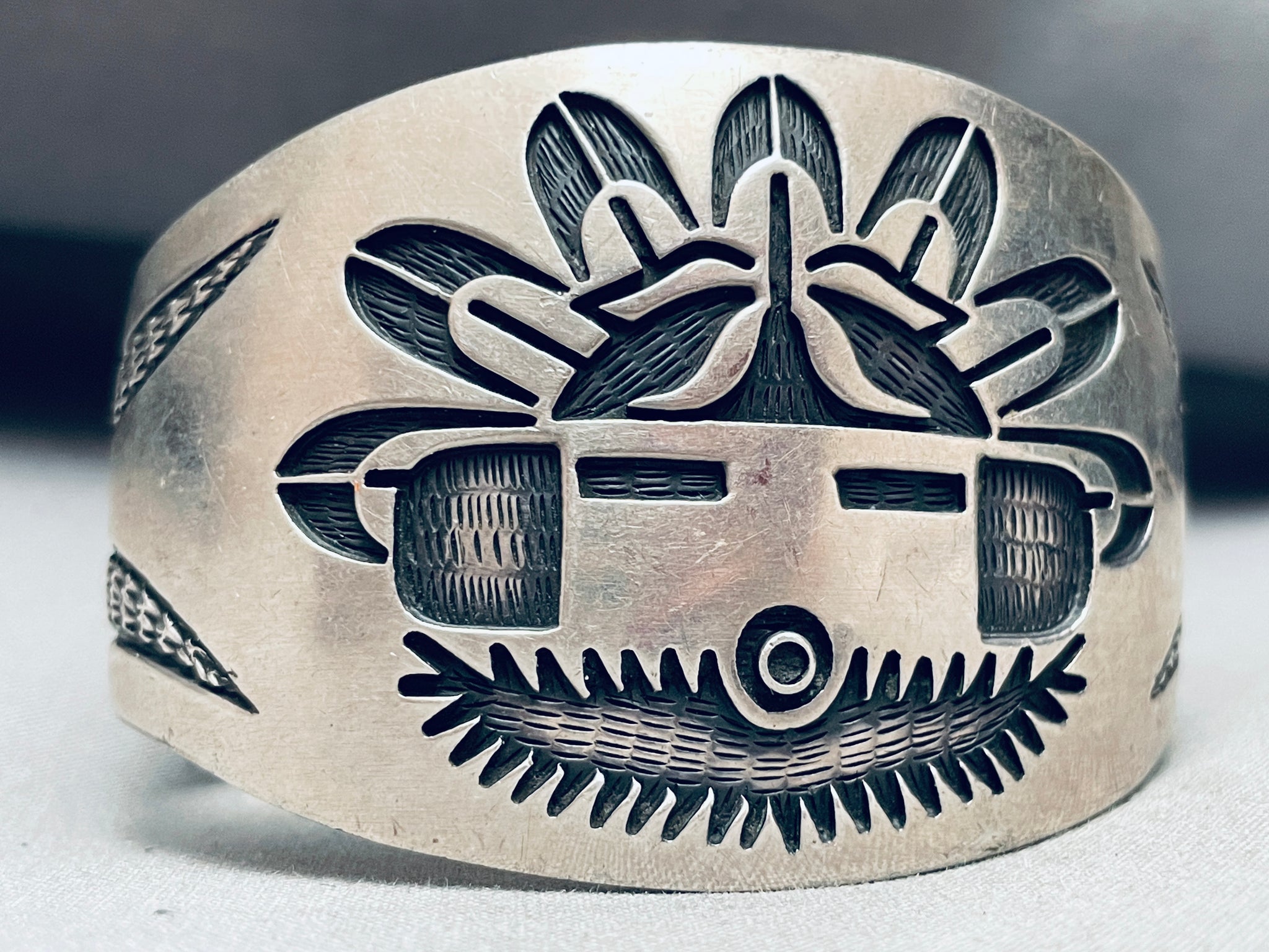 Native ダブルリング #23 純銀 Hand Made Montano Gibbson Vintage Navajo Sterlingsilver Bracelet Cuff