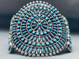 One Of The Best Vintage Native American Zuni Turquoise Sterling Silver Cluster Bracelet-Nativo Arts