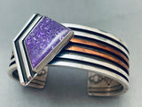 One Of The Most Unique Ever Vintage Native American Navajo Charoite Sterling Silver Bracelet-Nativo Arts