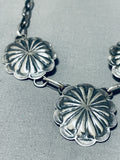 Rare Vintage Native American Navajo Sterling Silver Squash Blossom Necklace-Nativo Arts