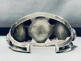 One Of The Most Unique Vintage Native American Navajo Onyx Sterling Silver Bracelet Cuff-Nativo Arts
