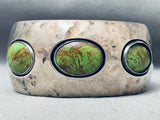 6 Inch Wrist Vintage Native American Navajo Gaspeite Sterling Silver Bracelet Cuff-Nativo Arts