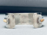 Very Unique Vintage Southwest Sterling Silver Inlay Wood Bracelet-Nativo Arts