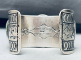 117 Grams Heavy Native American Navajo Green Turquoise Sterling Silver Bracelet-Nativo Arts