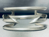 Lightning Bolt!! Vintage Native American Navajo Sterling Silver Bracelet-Nativo Arts