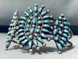 Rare Older!! Prime Vintage Native American Zuni Turquoise Sterling Silver Bracelet-Nativo Arts