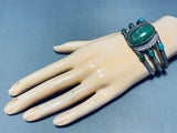 Late 1800's/ Early 1900's Vintage Native American Navajo Turquoise Ingot Or Sterling Bracelet-Nativo Arts