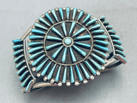 Rare Wallace Vintage Native American Zuni Turquoise Sterling