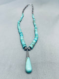 Very Unique Teardrop Turquoise Vintage Native American Navajo Heishi Necklace Old-Nativo Arts