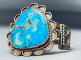 Huge Vintage Native American Navajo Morenci Turquoise Sterling Silver Bracelet-Nativo Arts