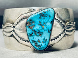 Important Vintage Native American Navajo Turquoise Sterling Silver Bracelet-Nativo Arts