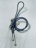 Museum Quality 1950's Native American Hopi Vintage Sterling Silver Bolo Tie