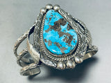 One Of Best Teardrop Morenci Turquoise Vintage Native American Navajo Sterling Silver Bracelet-Nativo Arts