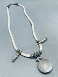 Hand Carved Indian Head Vintage Navajo Sterling Silver Necklace Old-Nativo Arts