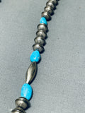 One Of The Finest Native American Navajo Turquoise Sterling Silver Coil Necklace-Nativo Arts