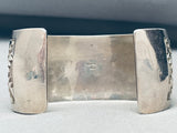 Big Lapis Vintage Native American Navajo Geomtric Sterling Silver Bracelet Cuff-Nativo Arts