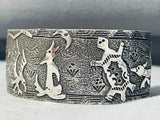 Fascinating Signed Native American Navajo Sterling Silver Multi Animal Storyteller Bracelet-Nativo Arts