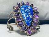 The Most Unique Vintage Native American Navajo Lapis Amethyst Sterling Silver Bracelet-Nativo Arts