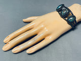 Important Domed Bisbee Turquoise Vintage Native American Navajo Sterling Silver Bracelet-Nativo Arts
